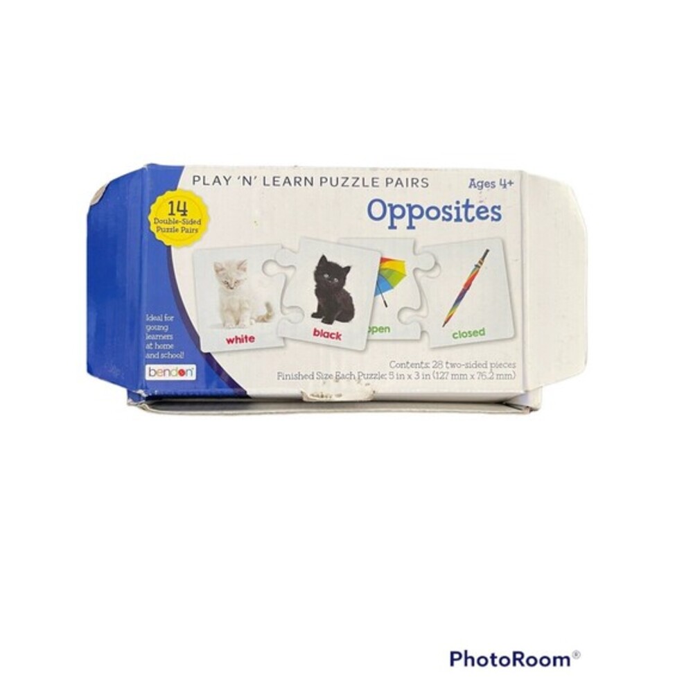 Opposite Learning Preschool Puzzle Pairs 14 Double Sided Puzzles Learning Cards